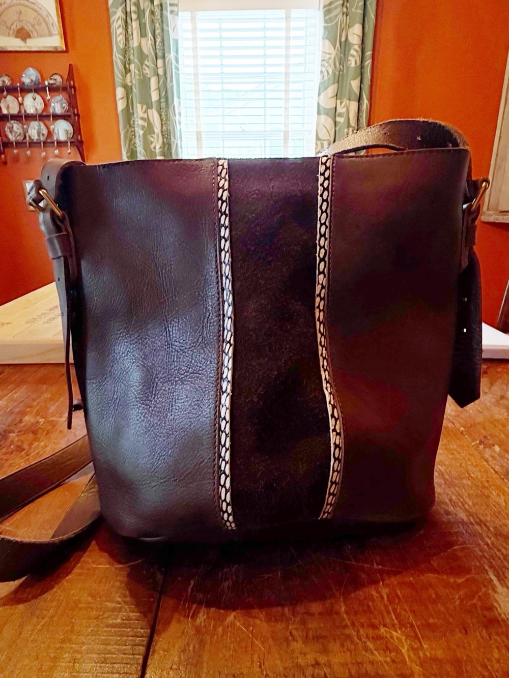 Transport  Chocolate Brown Bucket Bag Suede Insert Edition by Madewell